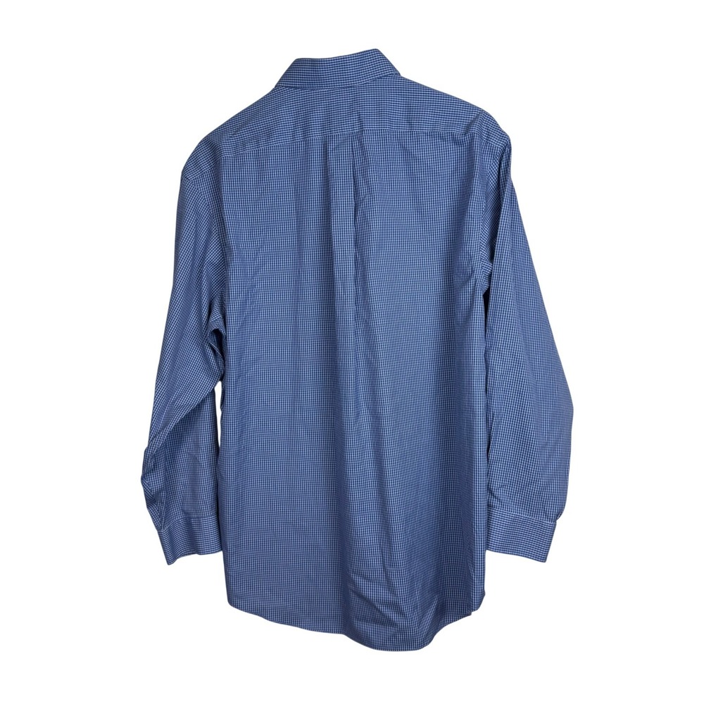 Jos. A. Bank Traveler Collection Button Down Shirt 16-33 Blue Micro Grid Office - Picture 3 of 9